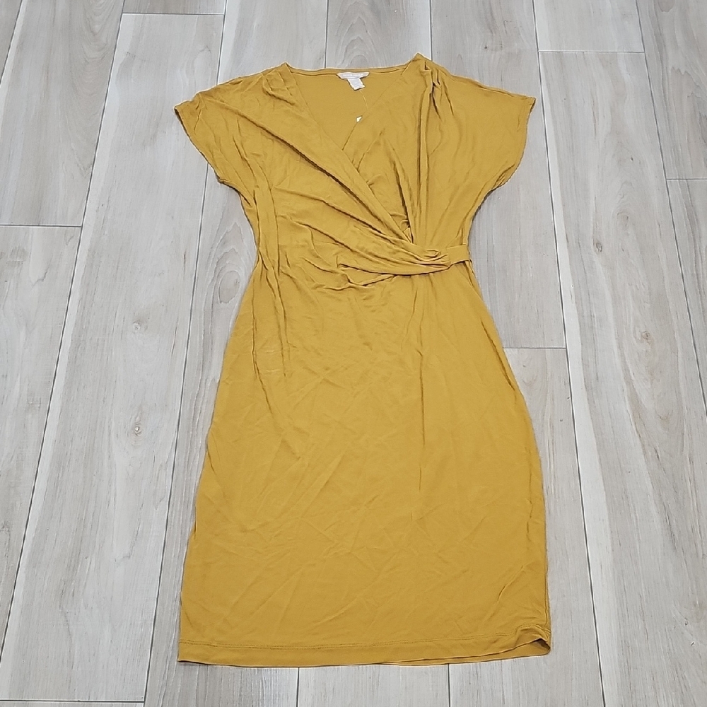 Banana Republic Asymmetrical Mustard Dress Size Medium